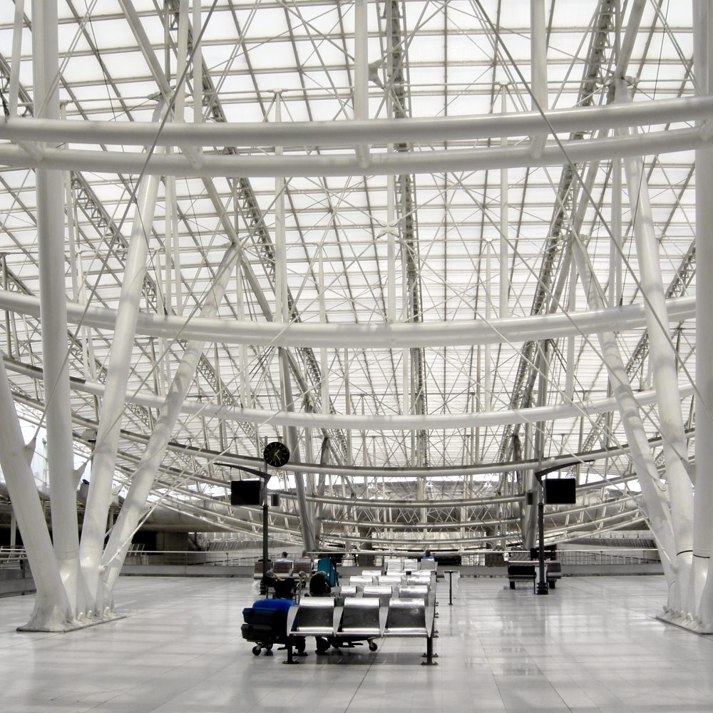Airport lounge in arrivals and departures area